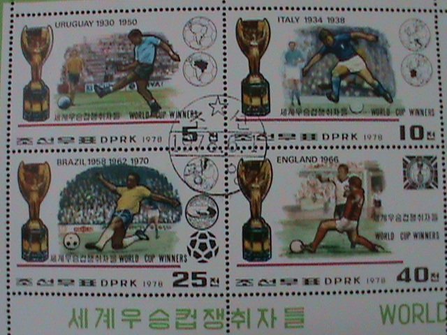 ​KOREA-1978-SC#1716a  WORLD CUP SOCCER-WINNERS-CTO-SHEET VF LAST ONE