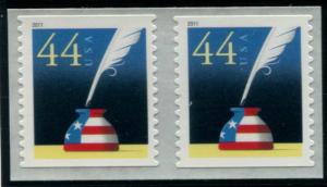 4496 US 44c Patriotic Quill/Inkwell SA coil, MNH pr