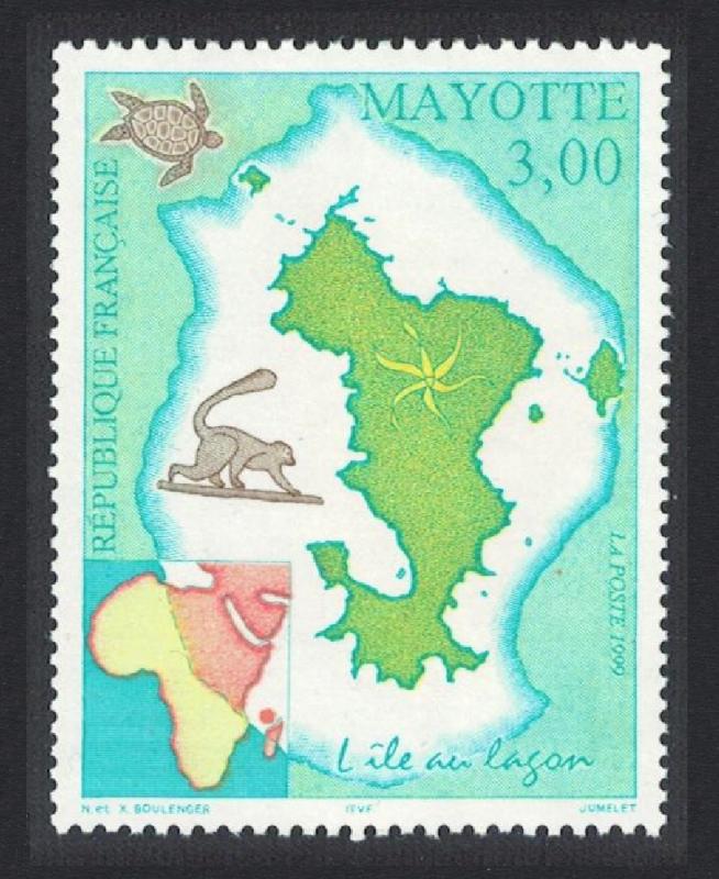 Mayotte Map of Mayotte 1v SG#86