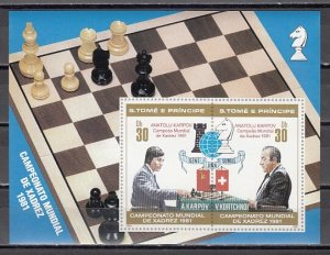 St. Thomas, Scott cat. 627. World Chess Championship s/sheet