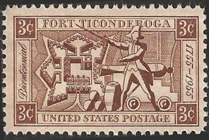 # 1071 MINT NEVER HINGED FORT TICONDEROGA