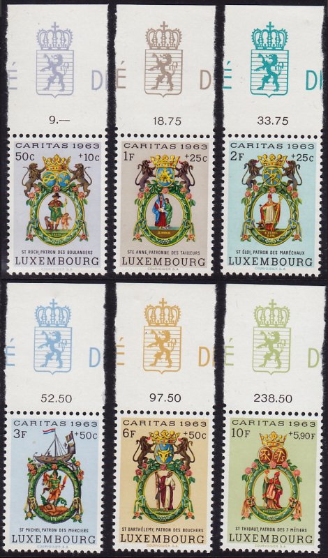 Luxembourg - 1963 - Scott #B234-B239 - MNH - Saints