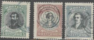 Bolivia Scott 92-94 Used 1910 stamp set