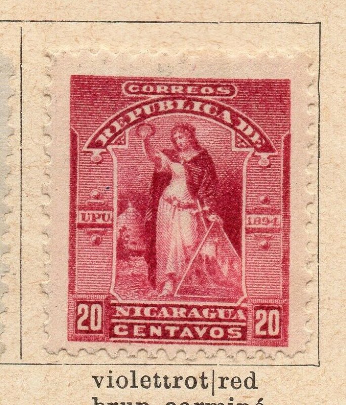 Nicaragua 1894 Early Issue Fine Mint Hinged 20c. NW-08020