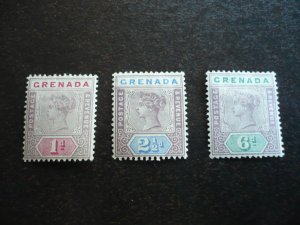Stamps - Grenada - Scott# 40,42,44 - Mint Hinged Part Set of 3 Stamps