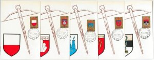 63799 - SAN MARINO - POSTAL HISTORY: set of 5 MAXIMUM CARD 1974 - HERALDRY LION-