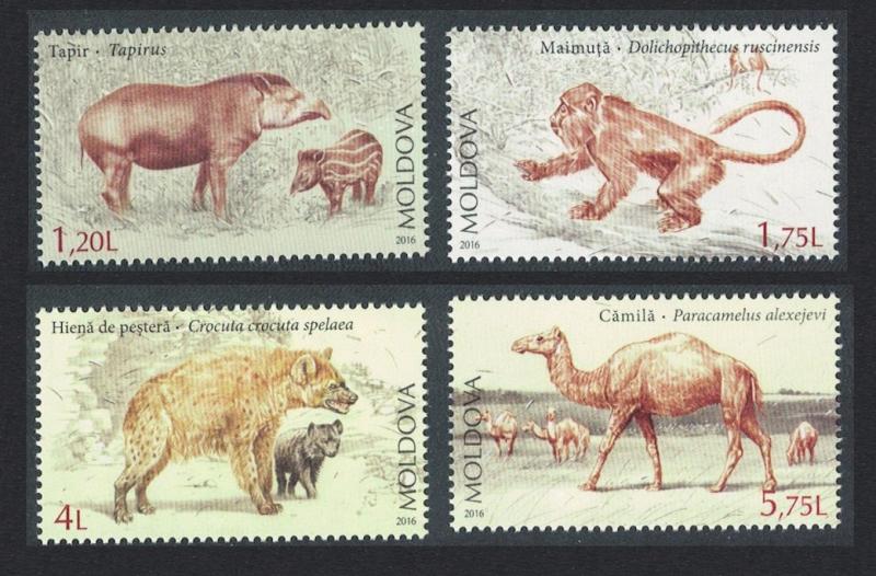 Moldova Tapir Monkey Hyena Camel Extinct Fauna 4v MI#980-983