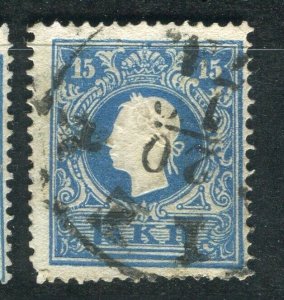 AUSTRIA; 1858 classic F. Joseph issue fine used Shade of 15k. value,