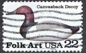 United States #2140 22¢ Canvasback Decoy (1985). Used.