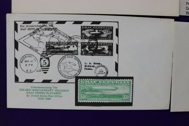 Graf Zeppelin Hindenburg airship balloon theme philatelic cachet cover expo lot