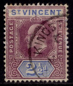 ST. VINCENT EDVII SG88, 2½d dull purple & blue, USED. Cat £50.