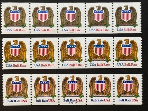 3 Different US PNC5 10c Eagle & Shield Bulk Rate Stamps Sc# 2602-2604 MNH