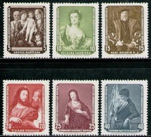 DDR Germany 1957 ☀ Art / Paintings from Dresden Gallery Mi586-Mi591  ☀ MNH**