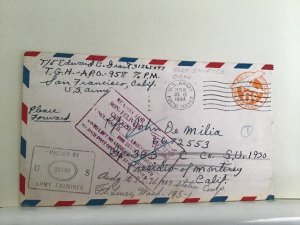 U.S. Army Post Examiner 1944 Fort Shafter Oahu Non Delivered cover Ref R25480