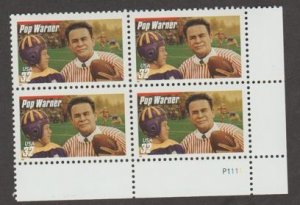 U.S. Scott #3149 Pop Warner - Football Coaches Stamp - Mint NH Plate Block