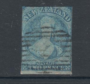 New Zealand Sc 28, SG 98, used. 1864 2p pale blue QV, imperforate. Cert