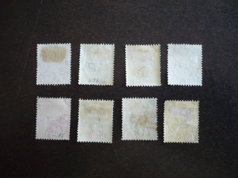 Stamps - Ceylon - Scott#166-172,174 - Mint Hinged & Used Part Set of 8 Stamps