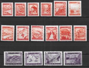 Austria 500-515 Scenic Types 1945-46 Set MNH (LL2018)
