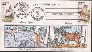 Van Natta Hand Painted Dual Combo FDC for the 1987 North American Wildlife Issue