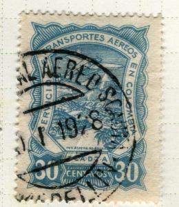 COLOMBIA;  1920s early AIR issue fine used 30c. value