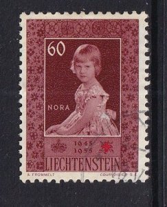Liechtenstein  #296  used  1956  princess 60rp