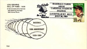 1989 Baseball Lou Gehrig Cardinal Stadium Station Cancel Baseball – Pohl Ca...