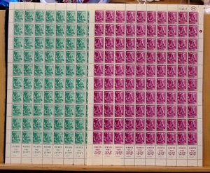 ISRAEL - SCOTT# 105-106 - COMPLETE PANE 100 - MNH - CAT VAL $50.00