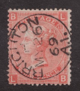 1865 Great Britain Sc #43 Plate II - Brighton '69 SON CDS used stamp cv$115