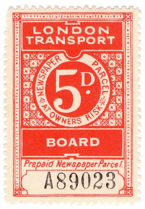 (I.B) London Transport Board : Railway Newspapers 5d