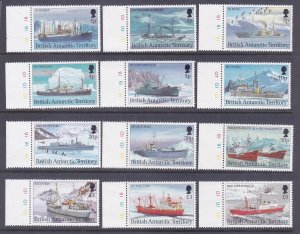 British Antarctic Territory BAT 202-13 MNH 1993 Research Ships Full Set of 12 VF