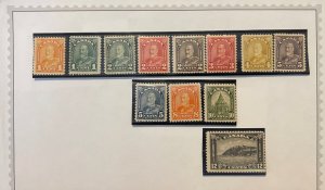 Canada Stamps, King George V “Arch Leaf” issue, 12 Value, MLH, VF
