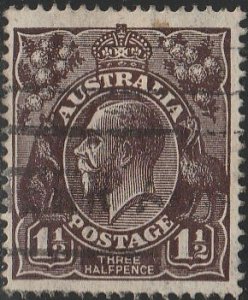 Australia, #63  Used  From 1918-23,   CV-$4.25