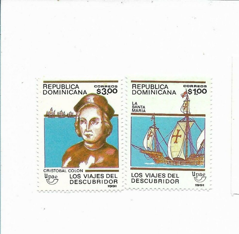 REP DOMINICANA 1991 UPAEP DISCOVERY OF AMERICA 500TH ANNIVERSARY COLOMBUS SHIPS 