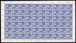 Somaliland Protectorate KGVI SG134 2/- on 3r Bright Blue COMPLETE sheet (60) U/M