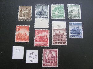 Germany 1940 MNH SC B177-185 SET VF/XF 40 EUROS (147)