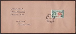 PITCAIRN  1940 GVI ½d on FDC addressed to H E Maude on Pitcairn............a4384