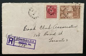 1946 Lower Napan Canada Registered Cover To Book Club Toronto