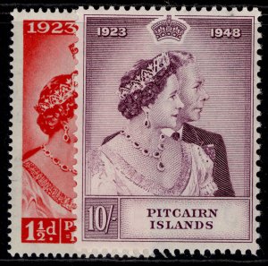 PITCAIRN ISLANDS GVI SG11-12,  1949 ROYAL SILVER WEDDING set, LH MINT. Cat £41.