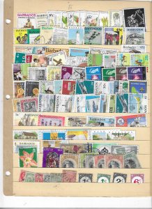 BARBADOS COLLECTION ON STOCK SHEET MINT/USED