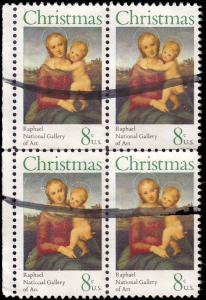 Scott 1507 Christmas 1973 Used Block of 4