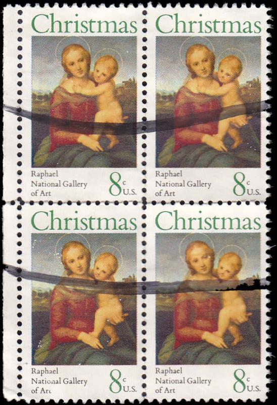 Scott 1507 Christmas 1973 Used Block of 4