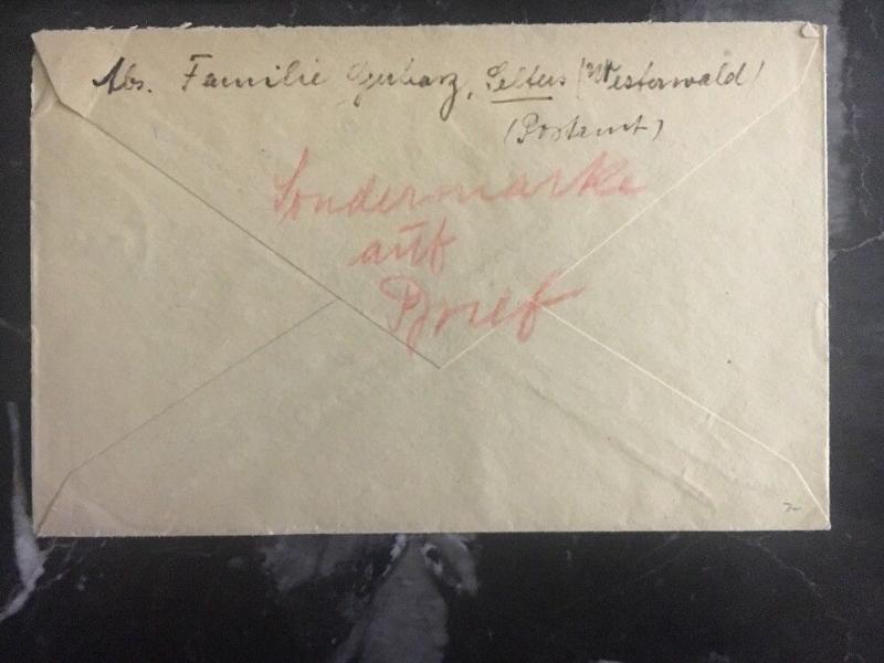 1944 Selters Germany Cover To Hamburg  # B282 Stamp Corpsman