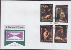 GRENADA GRENADINES Sc #2507-10 FDC  SET of 4 REMBRANDTS, incl 2 BIBLICAL