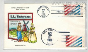 COLLINS HANDPAINTED 2003 USA NETHERLANDS DIPLOMATIC RELATIONS DUAL CANCEL