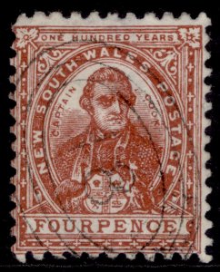 AUSTRALIA - New South Wales QV SG255d, 4d red-brown, FINE USED.