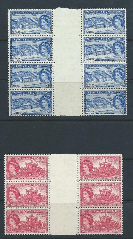 New Zealand 280 & 282 guttered pr stock MNH.  2018 CV $32.40+