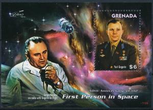 GRENADA SHEET SPACE GAGARIN KOROLEV COSMONAUTS