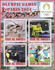 Stamps.Olympics games in Paris 2024  2024 year 1+1 sheets perforated NEW