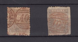 British Guiana QV 1860 12c (2) Grey & Lilac Fine Used BP9409