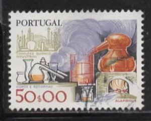 Portugal 1377: 50e Alembic, retorts and modern chemical plant, used, F-VF